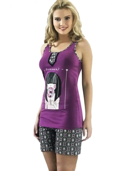 HMD Kadın için Basklı Şortlu Takım Kod 4008