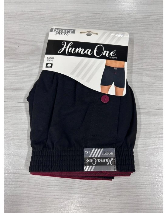 Huma One Erkek Havlu Bel Düz Boxer Battal Boy 3XL Siyah Renk