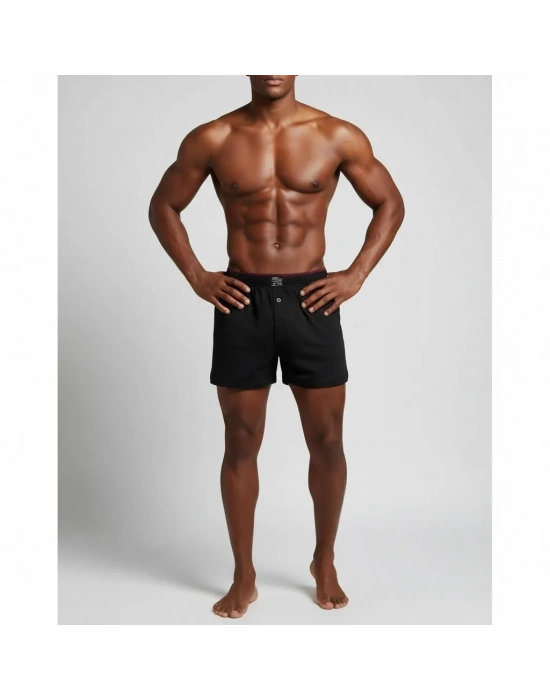 Huma One Erkek Havlu Bel Düz Boxer Battal Boy 3XL Siyah Renk