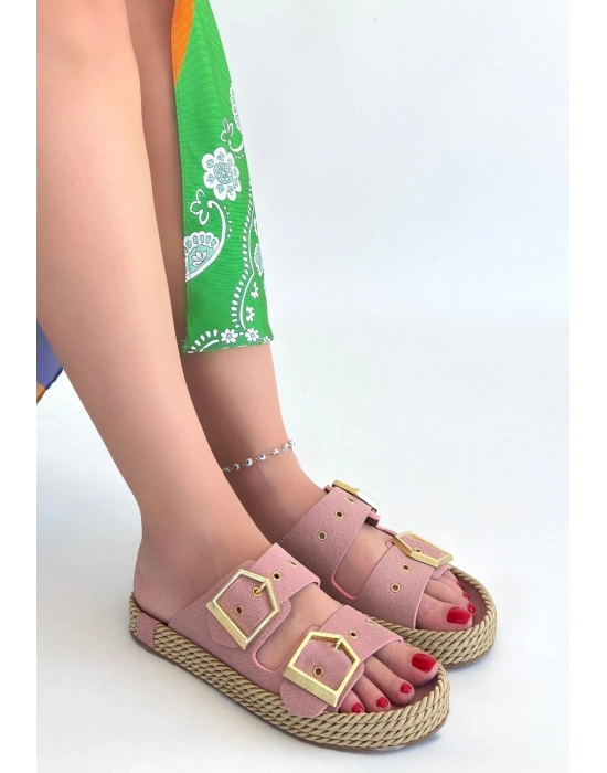 İces Pudra Nubuk Terlik