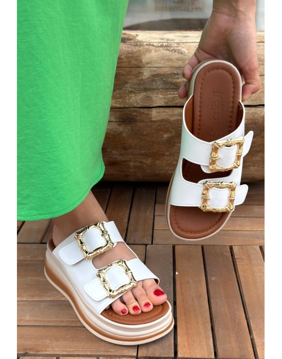 Jalli Beyaz Cilt Kadın Terlik