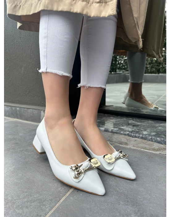 Jies Beyaz Topuklu Ayakkabı