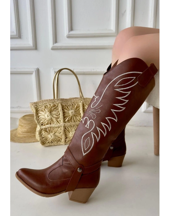 Jilla Taba Cilt Tak Çıkar Topuklu Bot Ve Kadın Çizme