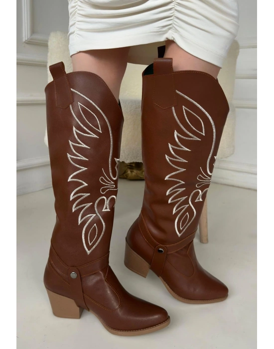 Jilla Taba Cilt Tak Çıkar Topuklu Bot Ve Kadın Çizme