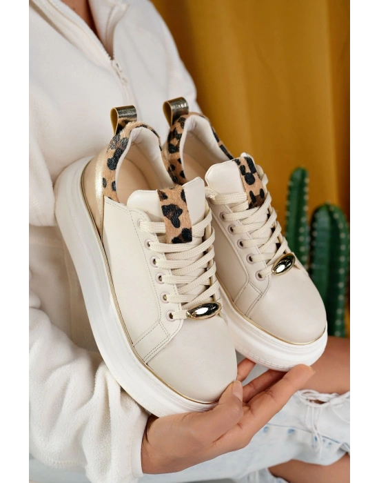 Jista Bej Cilt Bağcıklı Kadın Spor Ayakkabı