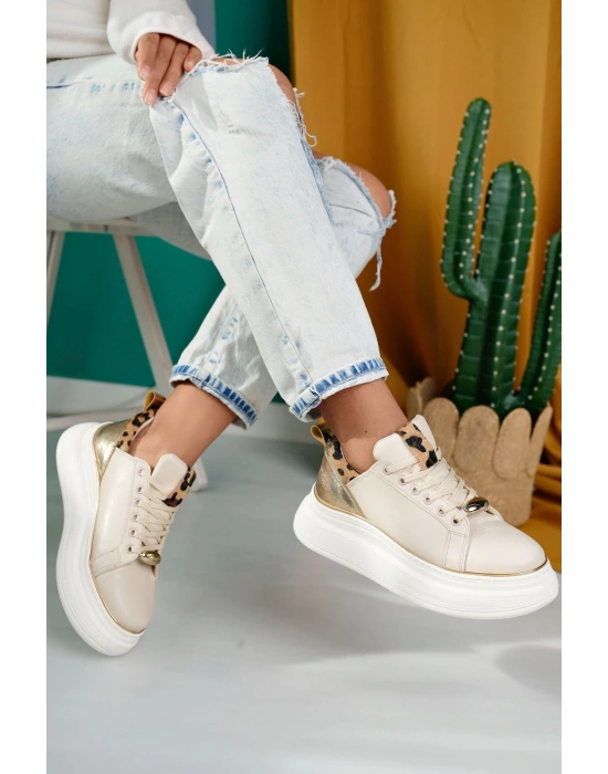 Jista Bej Cilt Bağcıklı Kadın Spor Ayakkabı