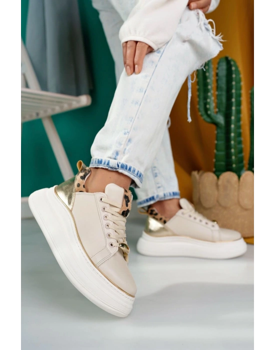 Jista Bej Cilt Bağcıklı Kadın Spor Ayakkabı