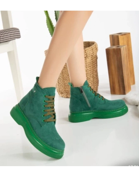 Jiwa Yeşil Süet Bağcıklı Kadın Bot