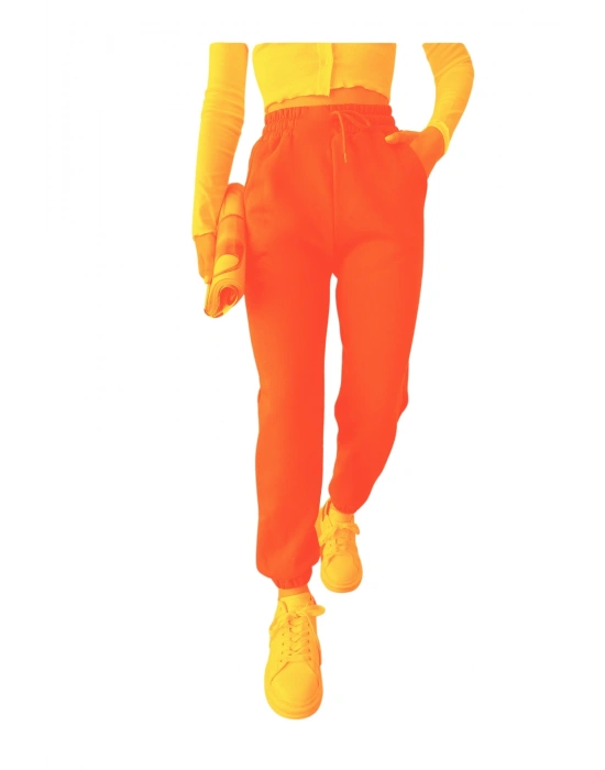 Jogger 3 İplik Şardonlu Cepli Tek Alt Siyah Siyah Sütlü Kahve