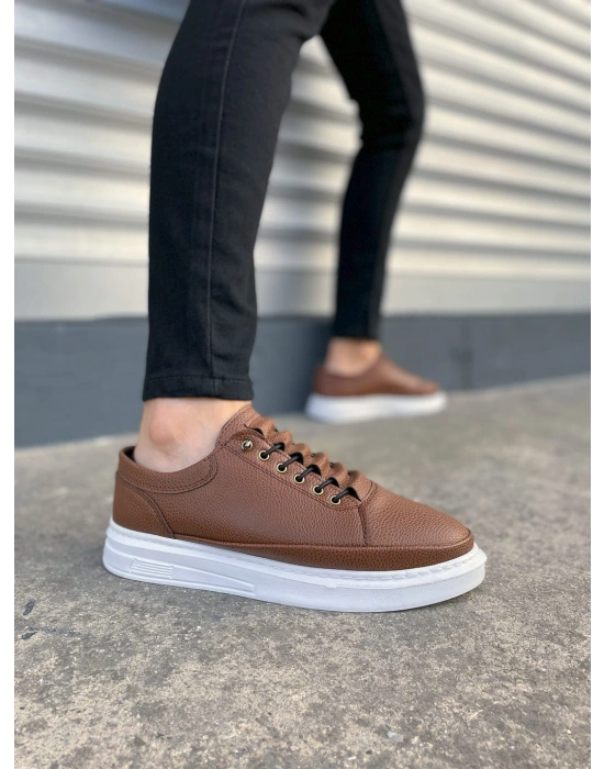 JY0535 Prime Bağcıklı Cilt Erkek Günlük Sneaker Ayakkabı CBT - Taba