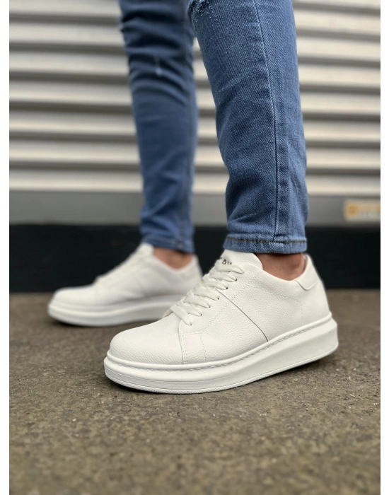 JY151 Boost Bağcıklı Cilt Erkek Günlük Sneaker Ayakkabı CBT - Beyaz