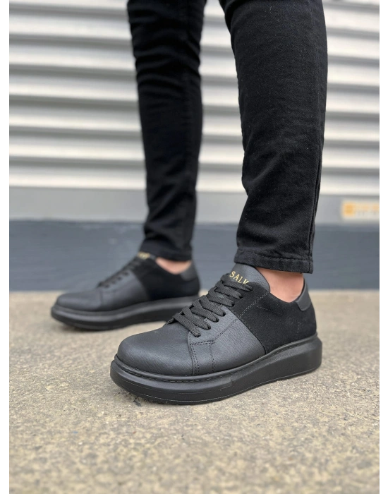 JY151 Boost Bağcıklı Cilt Süet Erkek Günlük Sneaker Ayakkabı CSST - Siyah