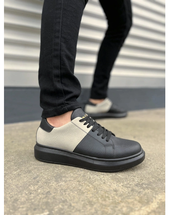 JY151 Boost Bağcıklı Cilt Süet Erkek Günlük Sneaker Ayakkabı CSST - Siyah/Gri