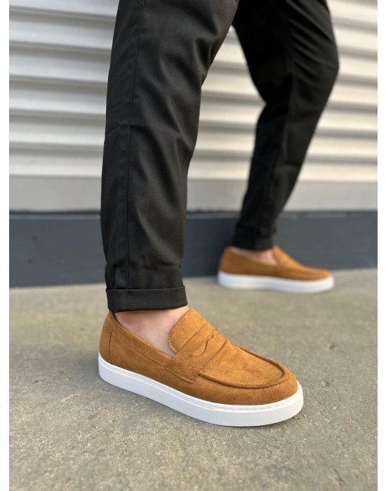 JY180 Estilo X Bağcıksız Süet Erkek Günlük Spor Klasik Ayakkabı SBT - Taba