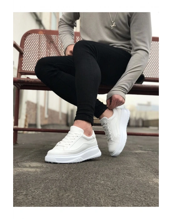 JY507 Alone Bağcıklı Cilt Erkek Günlük Sneaker Ayakkabı CBT Beyaz