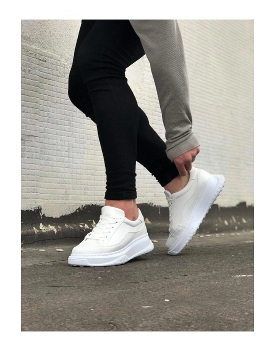 JY507 Alone Bağcıklı Cilt Erkek Günlük Sneaker Ayakkabı CBT Beyaz