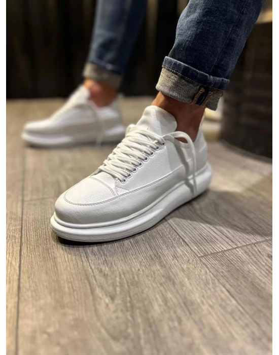 JY914 Drake Bağcıklı Cilt Erkek Günlük Sneaker Ayakkabı CBT Beyaz