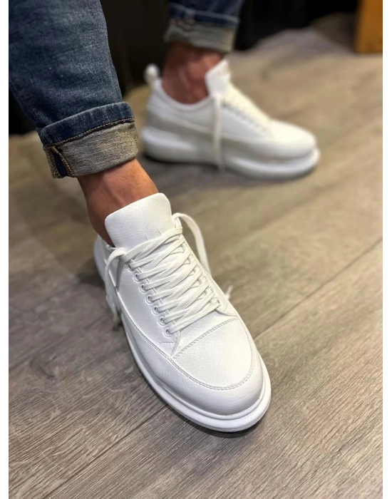 JY914 Drake Bağcıklı Cilt Erkek Günlük Sneaker Ayakkabı CBT Beyaz