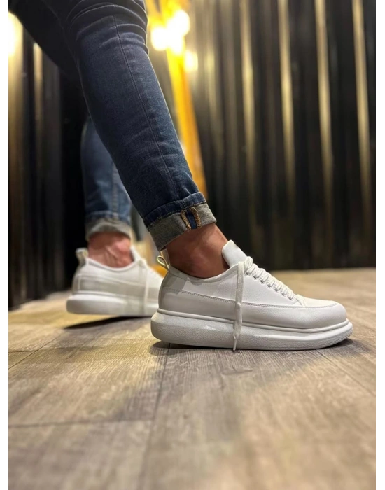 JY914 Drake Bağcıklı Cilt Erkek Günlük Sneaker Ayakkabı CBT Beyaz