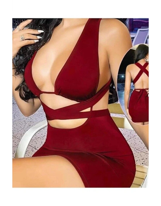 Kadın Kahverengi Elbise Fantezi 5080