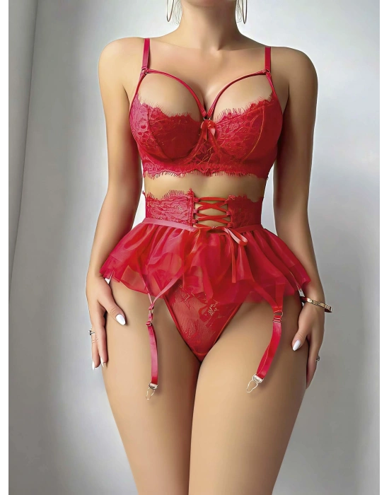 Kadın Kırmızı Etekli Fantezi Kostüm 2018