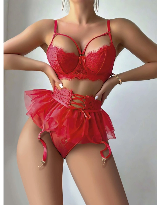 Kadın Kırmızı Etekli Fantezi Kostüm 2018