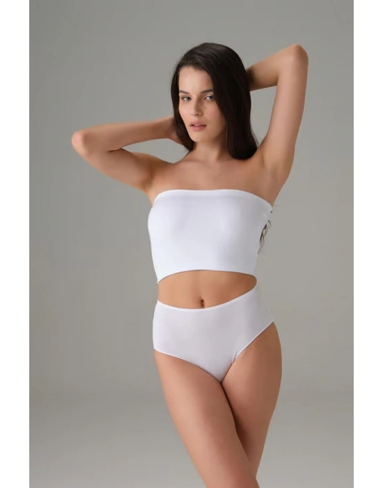 Kadın Pamuk Straplez Beyaz 9133