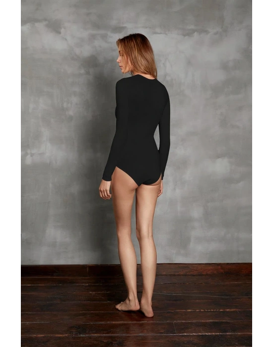 Kadın Uzun Kol %96 Viloft Termal Body Siyah 12453