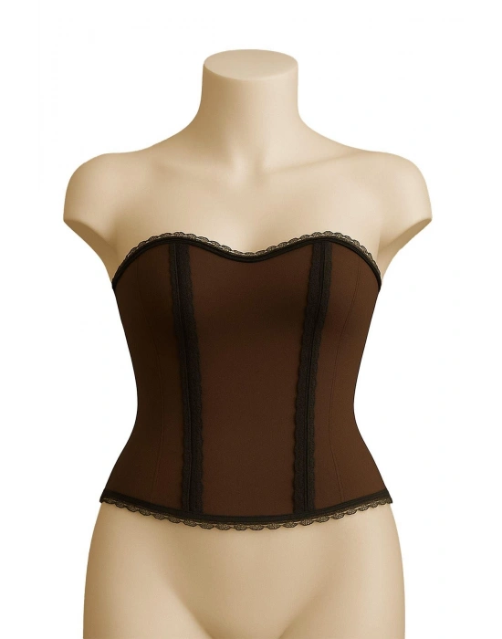 KAHVE MI Emay 9155 F Fırfırlı Terletici Büstiyer