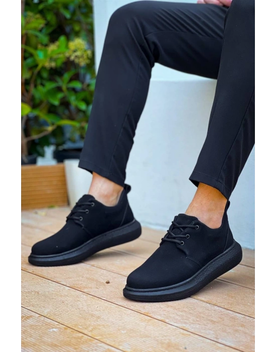 Kb-003 Kuback Siyah Süet Siyah Taban Bağcıklı Günlük Erkek Ayakkabı Erkek Günlük Ayakkabı