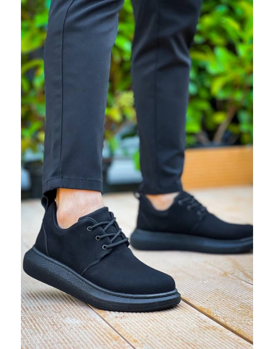 Kb-003 Kuback Siyah Süet Siyah Taban Bağcıklı Günlük Erkek Ayakkabı Erkek Günlük Ayakkabı