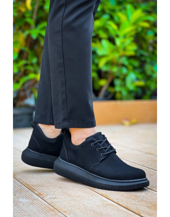 KB-003 Kuback Siyah Süet Siyah Taban Bağcıklı  Günlük Erkek  Ayakkabı