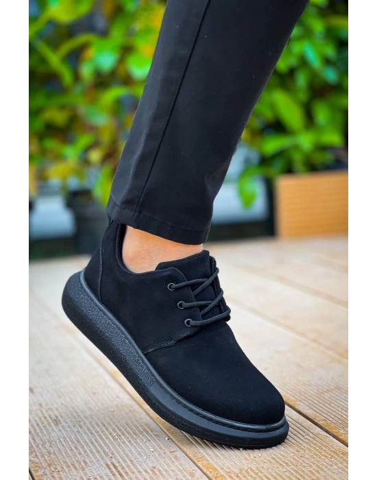 Kb-003 Kuback Siyah Süet Siyah Taban Bağcıklı Günlük Erkek Ayakkabı Erkek Günlük Ayakkabı