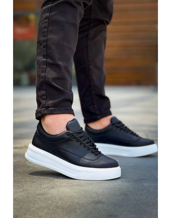 Kb-005 Kuback Siyah Cilt Bağcıklı Günlük Erkek Ayakkabı Erkek Günlük Ayakkabı