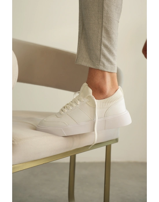 KB-010 Kuback Beyaz Cilt Günlük Erkek Ayakkabı