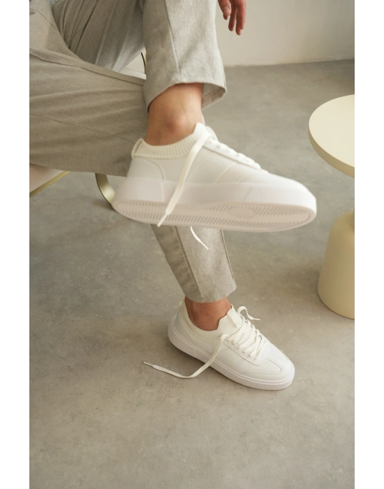 KB-010 Kuback Beyaz Cilt Günlük Erkek Ayakkabı