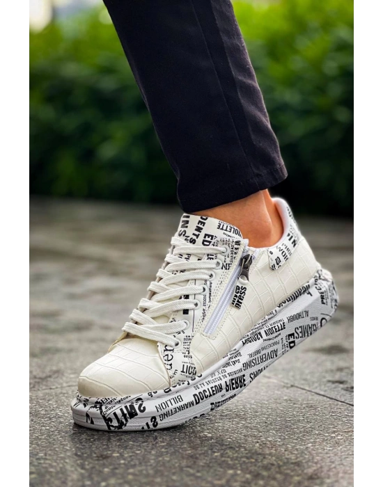 Kb-02 Kuback Bağcıklı Crocodile Beyaz Gazete Günlük Erkek Ayakkabı Erkek Günlük Ayakkabı