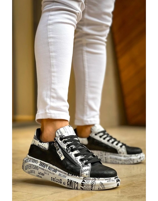 KB-02  Kuback Bağcıklı Crocodile Siyah Gazete Günlük Erkek Ayakkabı