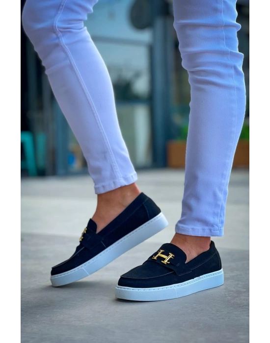 KB-027  Kuback  Bağcıksız Siyah Süet H Günlük Erkek Ayakkabı