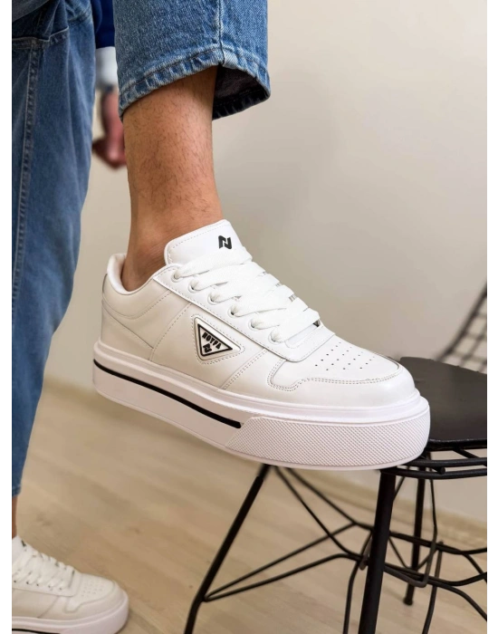 KB-04 Kuback Beyaz Cilt Günlük Erkek Ayakkabı