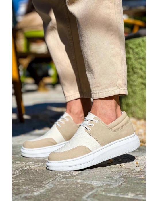 KB-042  Kuback Bağcıklı Bej Günlük Erkek Ayakkabı