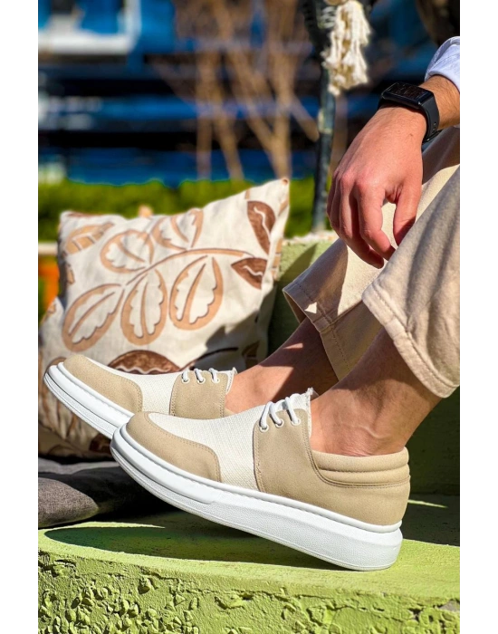 Kb-042 Kuback Bağcıklı Bej Günlük Erkek Ayakkabı Erkek Günlük Ayakkabı