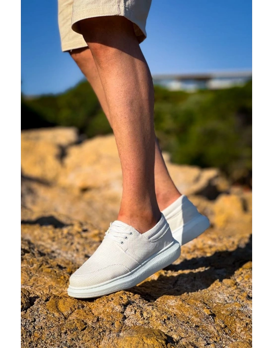 KB-042  Kuback Bağcıklı Beyaz Günlük Erkek Ayakkabı