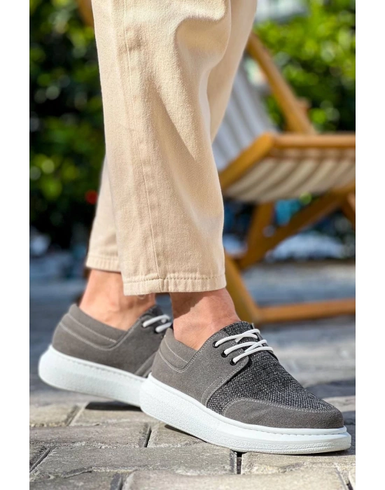 Kb-042 Kuback Bağcıklı Gri Günlük Erkek Ayakkabı Erkek Günlük Ayakkabı