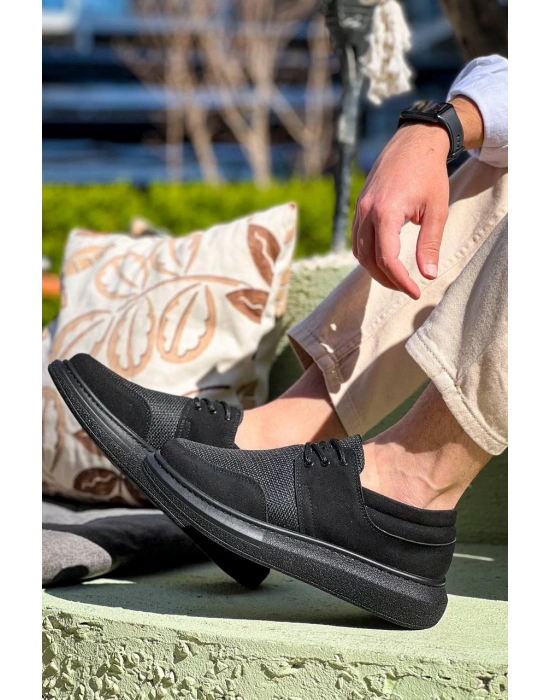 Kb-042 Kuback Bağcıklı Siyah Deri Tozu Siyah Taban Günlük Erkek Ayakkabı Erkek Günlük Ayakkabı