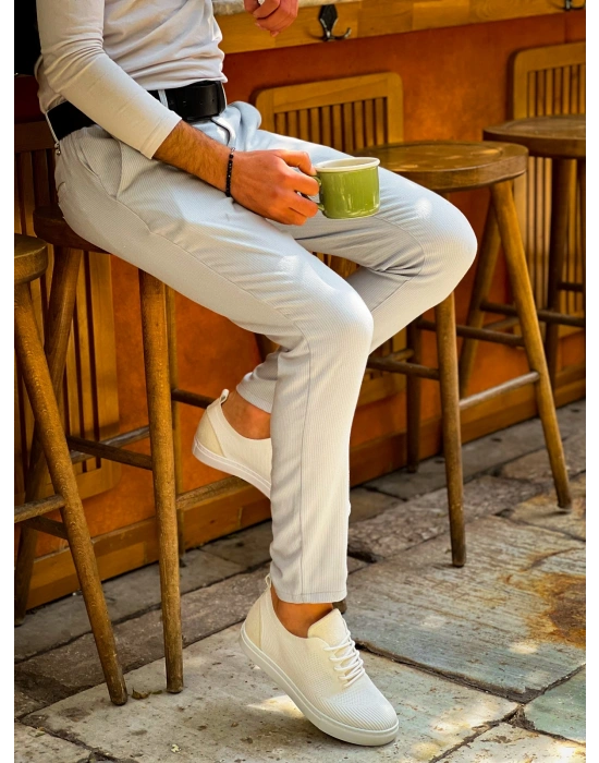 KB-101 Kuback Beyaz Triko Bağcıklı Günlük Erkek Ayakkabı