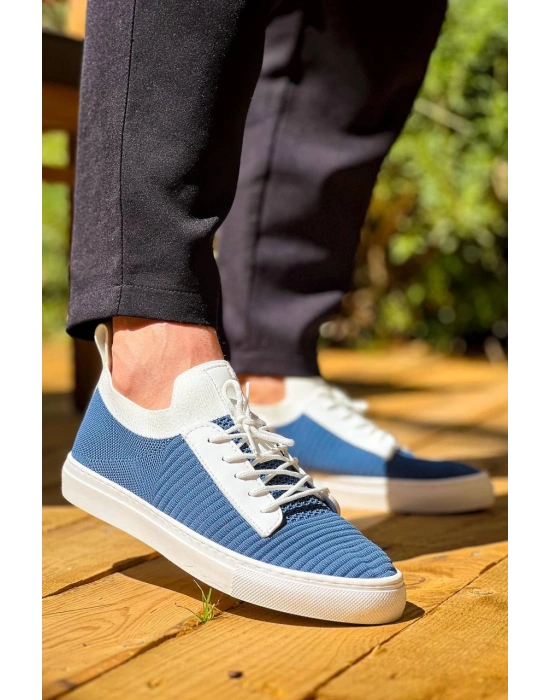 Kb-110 Kuback Mavi Triko Yüksek Taban Bağcıklı Günlük Erkek Ayakkabı Erkek Günlük Ayakkabı