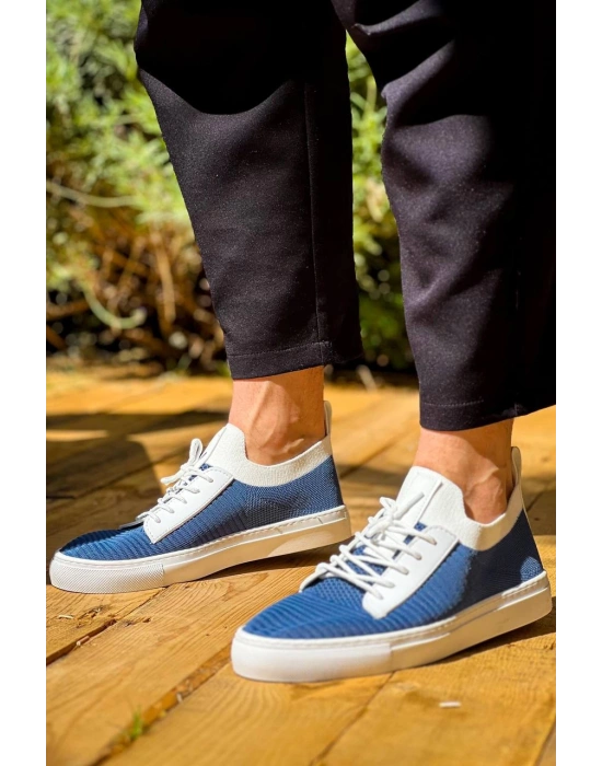 Kb-110 Kuback Mavi Triko Yüksek Taban Bağcıklı Günlük Erkek Ayakkabı Erkek Günlük Ayakkabı