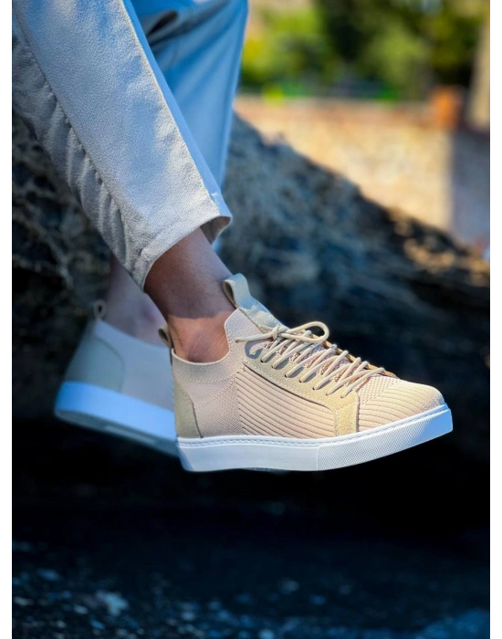 KB-112   Kuback Bej Triko Bağcıklı  Günlük Erkek  Ayakkabı