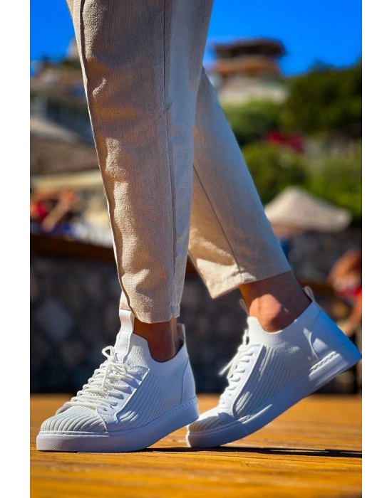 Kb-112 Kuback Beyaz Triko Bağcıklı Günlük Erkek Ayakkabı Erkek Günlük Ayakkabı